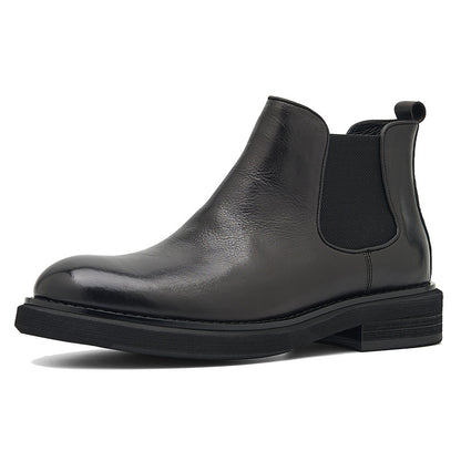 Men's Chelsea Boots | 2025 Autumn Winter British Retro Ankle Boots | Chunky Sole Leather Pull-On Boots | B3923