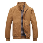 Men Solid Color Zipper Jackets Stand Collar Casual Outwear Tops Coat Jacket | S1268