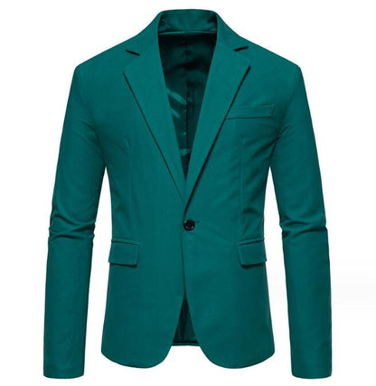 Giacca da uomo in pelle scamosciata con scollo a V e bottone, abito da sposa, blazer formale | 1314X02 