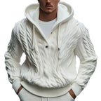 Men's Knitwear Twisted Drawstring Hooded Pullover Sweater 7-Needle Woolen Sweatshirt Jacket | SY0139