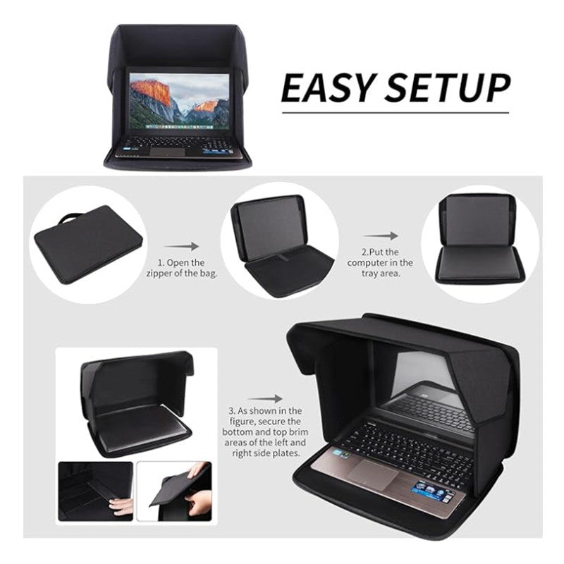 Outdoor Laptop Sun Shade Cover | Portable Privacy Screen for Laptops | Foldable Anti-Glare Shield for Work & Travel