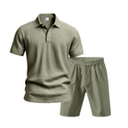 Men’s Breathable Linen Polo Set – Cool & Comfortable Shirt & Shorts Outfit Set | BKCS-20