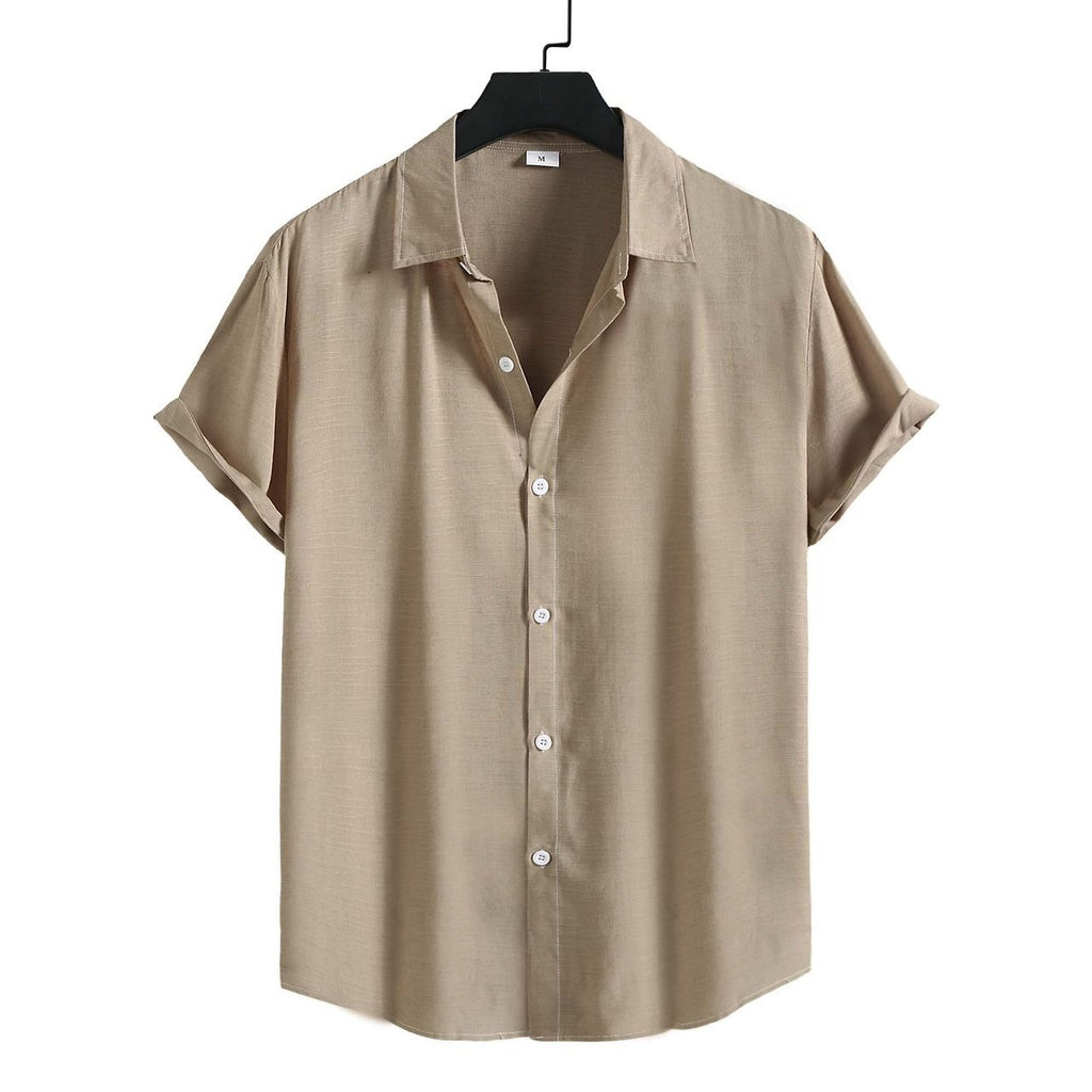 Men’s Solid Color Lapel Short Sleeve Shirt Business Casual Summer Style Shirt | CCS05