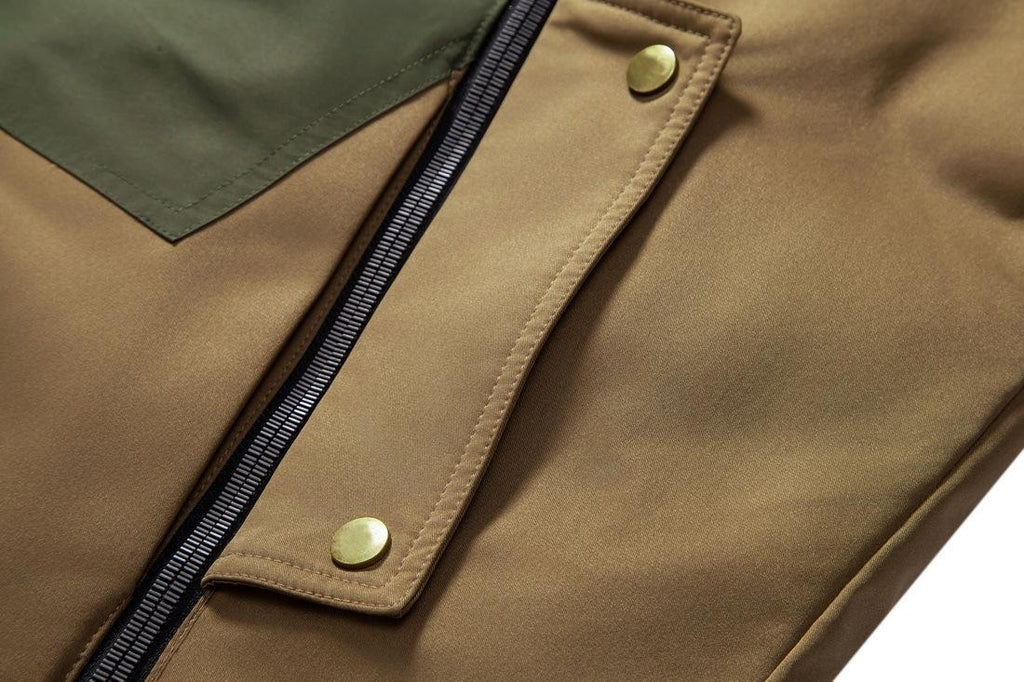 Men's Winter Down Jacket Color Block Puffer Coat Winter Cargo Down Camping Jackets |