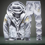Men's Winter Tracksuit Fleece Lined Sweatshirt Hoodie Jacket Coat Pant Sweat Suit