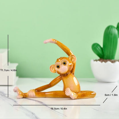 Yoga Monkey Resin Ornaments Pastoral Animal Decorations for TV Cabinet Hall or Wine Cabinet | QW60