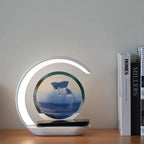 Multifunctional 3D Sand Glass Night Light LED Lamp with 15W Wireless Charger for Bedroom | D25