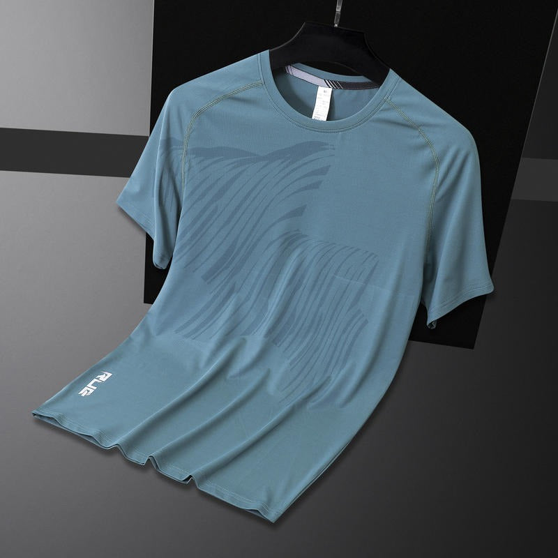 T-shirt de sport à manches courtes pour homme, coupe ajustée, pour l'extérieur, la course, le fitness, décontracté, respirant, à séchage rapide | 2203