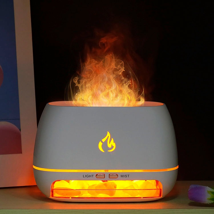 Himalayan Crystal Salt Rocks Aroma Humidifiers 7 Colors LED USB Portable Fire Flame Aromatherapy Essential Oil Diffuser | 101