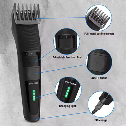 PRITECH USB Rechargeable Professional Hair Trimmer Cordless Beard Trimmer Electric Hair Clipper For Men | PR-2228