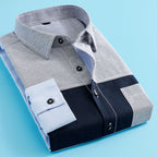 Men Denim Shirt Long Sleeve Slim Fit Color-Matching Casual Shirt | CS43