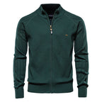 Men’s V-Neck Color-Trim Knit Cardigan – Casual Loose-Fit Buttoned Sweater for Autumn | SW199