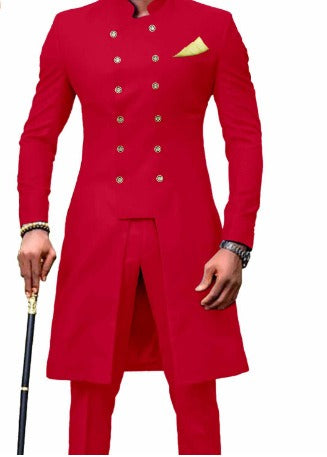 Men's Double Breasted Tuxedo Suits Wedding Groom Slim Jacket+ Pant | 1873