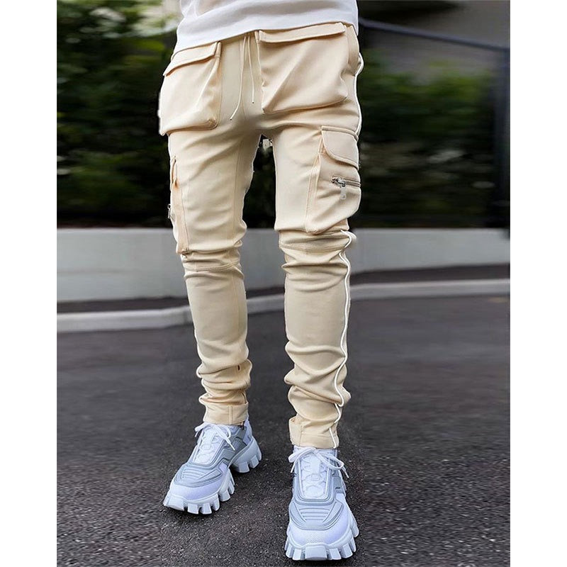 Men's Casual Drawstring Joggers Elastic Waist Cargo Pants Trousers Hip Hop Sweatpants | CK838