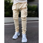 Men's Casual Drawstring Joggers Elastic Waist Cargo Pants Trousers Hip Hop Sweatpants | CK838