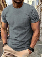 Men's Bamboo Stripe Short Sleeve T-Shirt Breathable, Stretchy Summer Casual Wear | 115 CSF