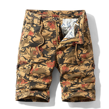 Short cargo en coton camouflage pour homme, décontracté, multi-poches, style militaire, pour l'extérieur | 1101 