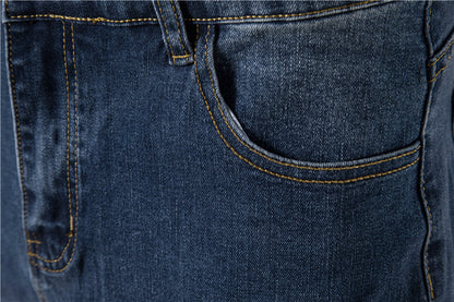 Jeans pour hommes en denim uni décontracté, coupe slim, pantalon en denim extensible | 515-6183 