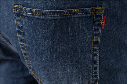 Jeans pour hommes en denim uni décontracté, coupe slim, pantalon en denim extensible | 515-6183 