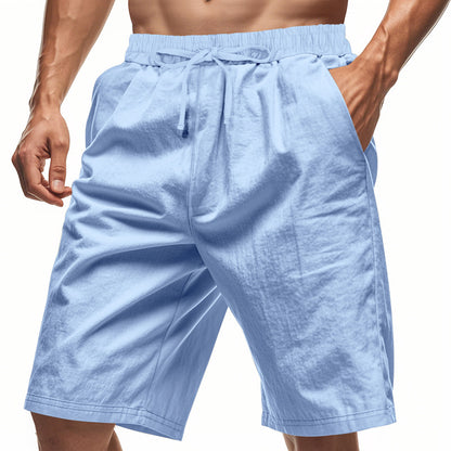 Men's Lightweight Linen-Blend Beach Shorts - Relaxed Fit 5-Inch Casual Shorts | WW-2