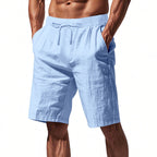 Men's Lightweight Linen-Blend Beach Shorts - Relaxed Fit 5-Inch Casual Shorts | WW-2