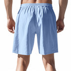 Men's Lightweight Linen-Blend Beach Shorts - Relaxed Fit 5-Inch Casual Shorts | WW-2