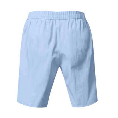 Men's Lightweight Linen-Blend Beach Shorts - Relaxed Fit 5-Inch Casual Shorts | WW-2