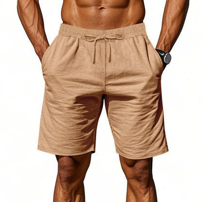 Men's Lightweight Linen-Blend Beach Shorts - Relaxed Fit 5-Inch Casual Shorts | WW-2