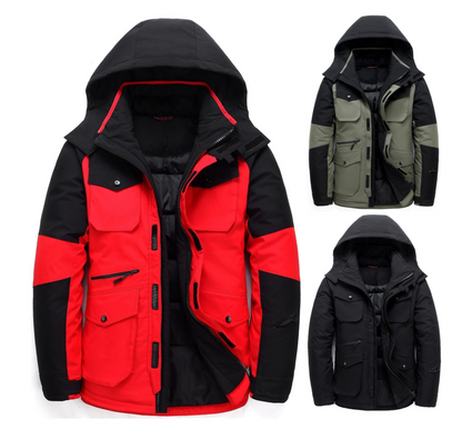 Men Waterproof Winter Down Jacket White Duck Down Parkas Mid-Length Thick Warm Overcoat | DJ046