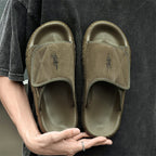 Men’s Suede Leather Fisherman Sandals | Outdoor Slide Slippers with Arch Support | Summer Beach Casual Shoes for Men | T98-1