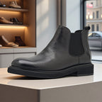 Men's Chelsea Boots | 2025 Autumn Winter British Retro Ankle Boots | Chunky Sole Leather Pull-On Boots | B3923