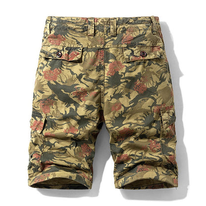 Short cargo en coton camouflage pour homme, décontracté, multi-poches, style militaire, pour l'extérieur | 1101 