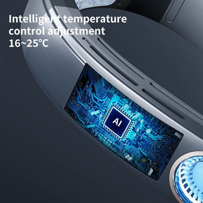 Intelligent Digital Display Summer Neck Fan Usb Handheld Silent Multifunctional Mini Electric Bladeless Air Conditioner | WY-F21