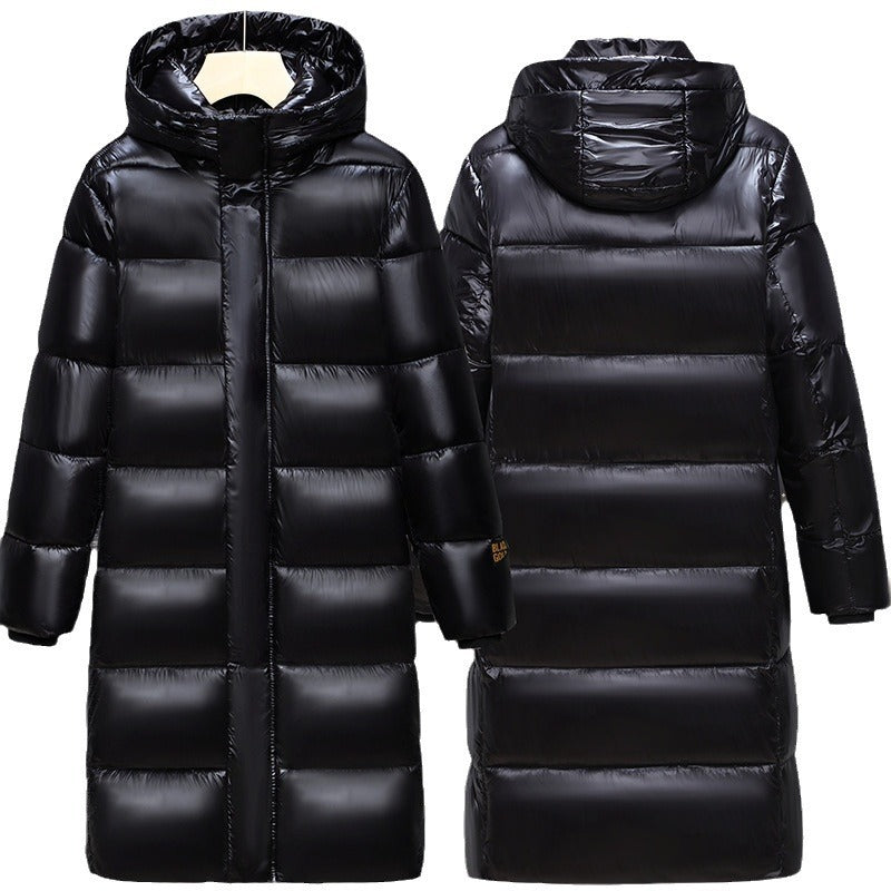 Men's Long Down Jacket – Thick Warm White Duck Down Hooded Parka Winter Coat