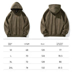 Unisex Heavy Suede Hooded Sweatshirt Retro American Style for Autumn & Winter Loose Fit Hoodie | L3848