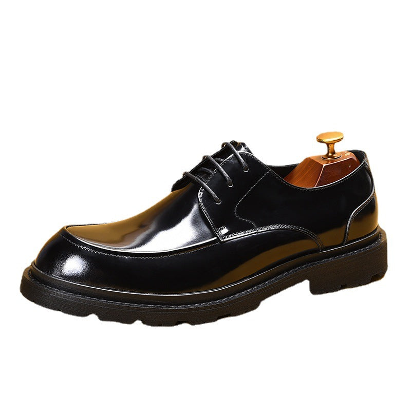 Farvarwo Men's Genuine Leather Derby Shoes | Thick Sole Business Oxfords with Height Boost | Formal Casual Round Toe Footwear | 23552