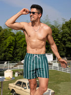Men's Striped Beach Shorts – Casual, Comfy & Cool w/ Pockets | Regular Fit Woven Style| 13265