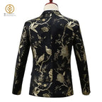 Men Jacquard Suit Business Wedding Party Tuxedo Dress Blazer Pant Slim Fit Tuxedo | 1003