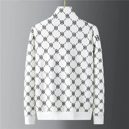 European Luxury Embroidery Print Stand Collar Casual Sweater Jacket | 21049