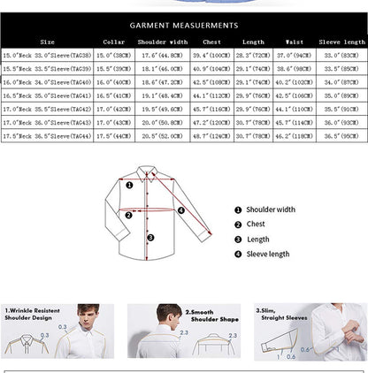 Camicia casual da uomo in Oxford filato tinta unita a maniche lunghe, abbigliamento autunnale | NJF 