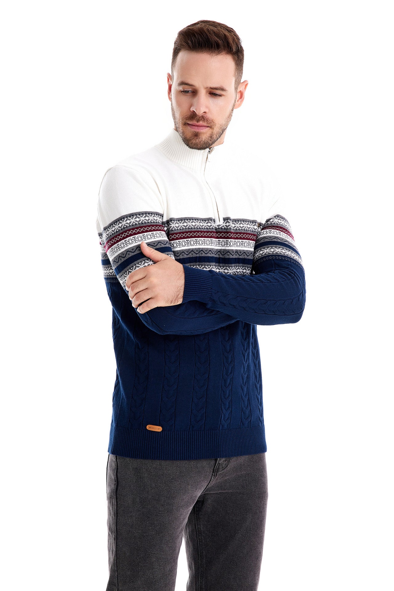 Men's Warm Winter Cotton Sweaters Ethnic Patterns Casual Sweater | M316