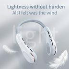 Summer Neck Fan Wearable Hands Free Bladeless Cooling Fans LED Colored Light 3 Speed 360° Wind Direction Adjustment Rechargeable Portable Air Con| S57