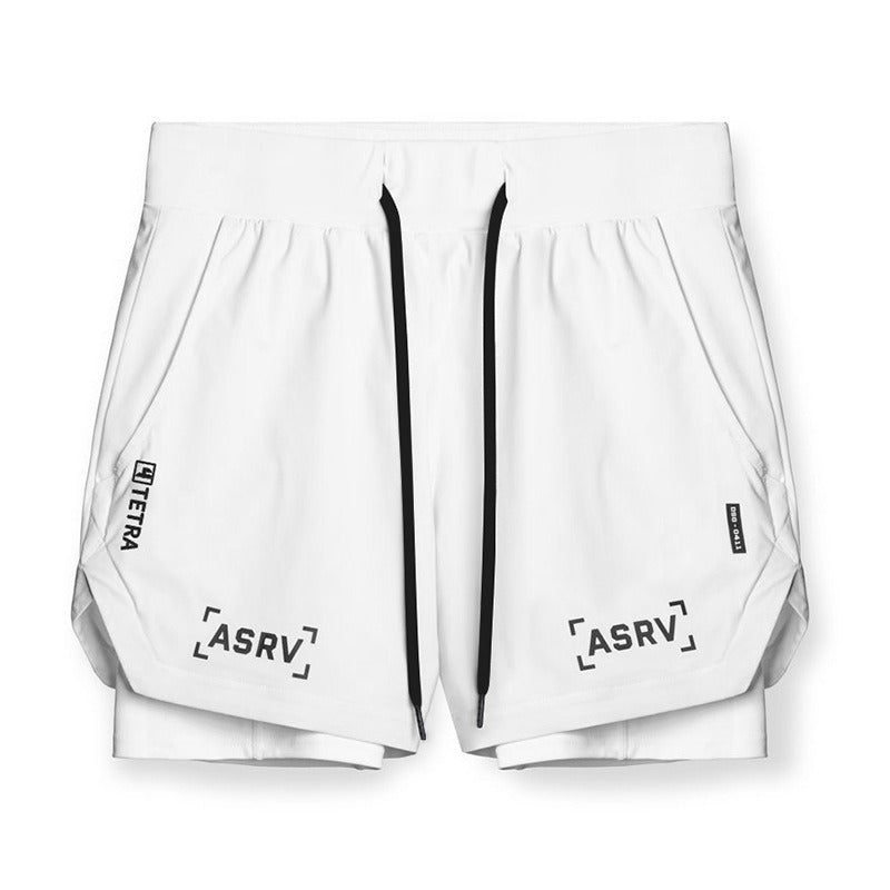 New Double Deck Running Shorts Fitness Workout Bermuda Quick Dry Short Pants Bottoms |  K-55