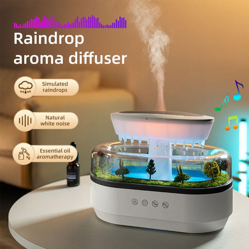 Raindrop Ultrasonic Humidifier & Smart Home White Noise & Fragrance Machine Aromatherapy Diffuser | LW286