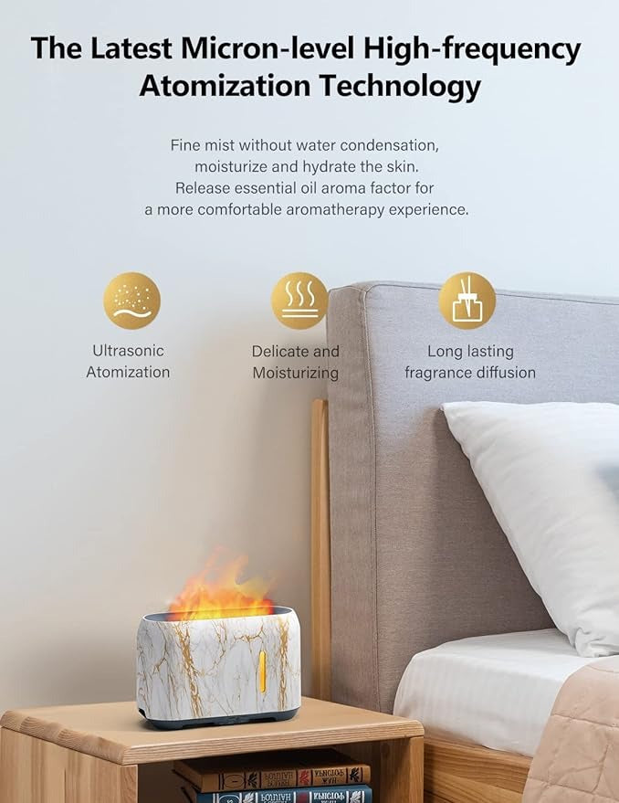 Aroma Ultrasonic Cool Mist Humidifier 3D Fire Air Diffuser Aroma Essential Oil Diffuser Flame |