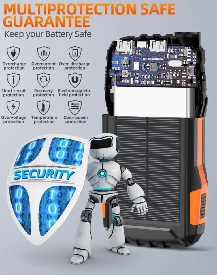 Solar Power Bank 20000mAh Portable Charging Power Bank External Battery Charger | 00010