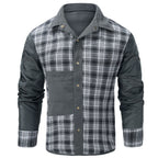 Men's Plaid Jacket Long Sleeve Button-Down Flannel Jacket with Pockets for Streetwear | 3268