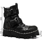 Men’s Genuine Leather Harley Motorcycle Boots | Anti-Slip Work Boots | 6618