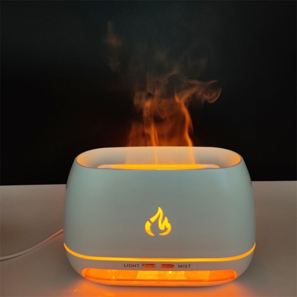 Himalayan Crystal Salt Rocks Aroma Humidifiers 7 Colors LED USB Portable Fire Flame Aromatherapy Essential Oil Diffuser | 101