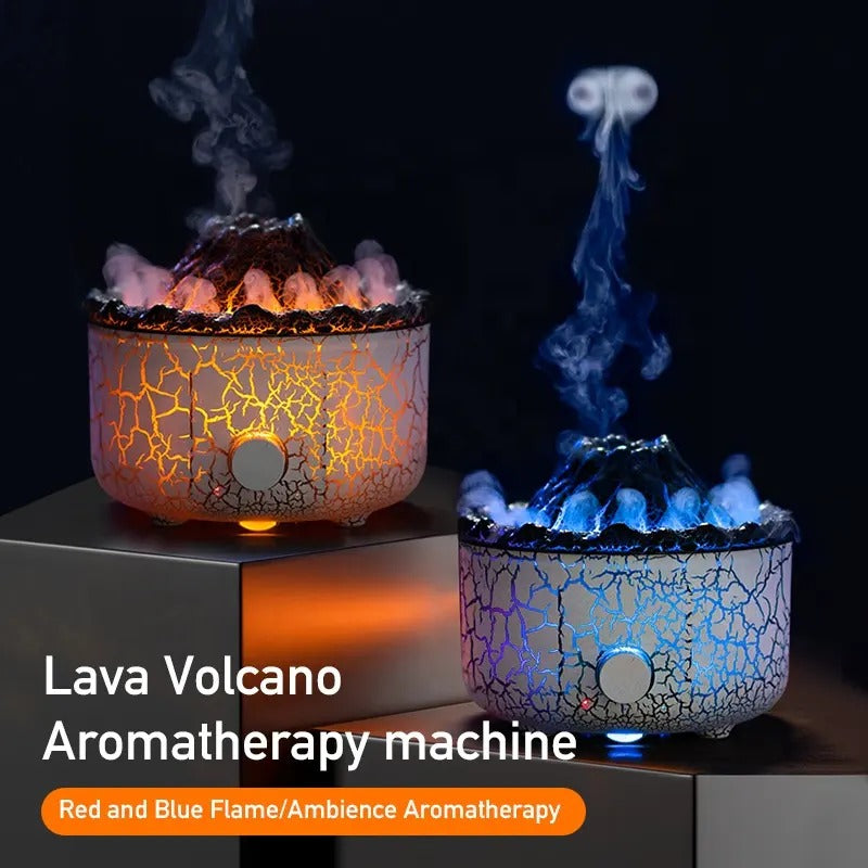 Lava Cracked Volcano Essential Oil Diffusor Jellyfish Spray Simulation Fire Flame Effect Air Humidifier Home Diffuser | V21b pro
